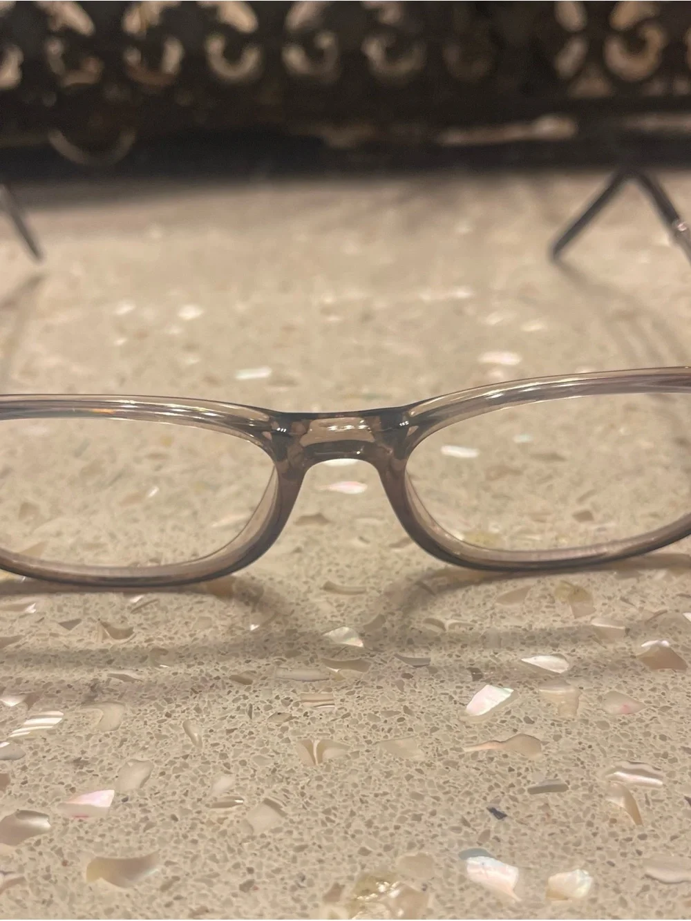 Brighton Silver-Trim Clear Taupe Reading Glasses